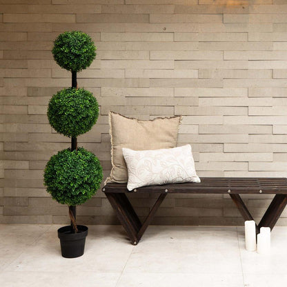 4ft. Artificial Triple Ball Boxwood Topiary Tree (Indoor/Outdoor)