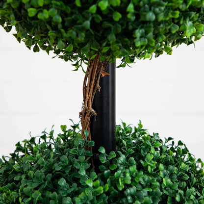 5ft. Artificial Triple Ball Boxwood Topiary Tree (Indoor/Outdoor)