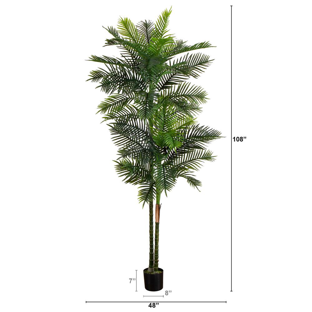 9ft. UV Resistant Artificial Double Robellini Palm Tree (Indoor/Outdoor)