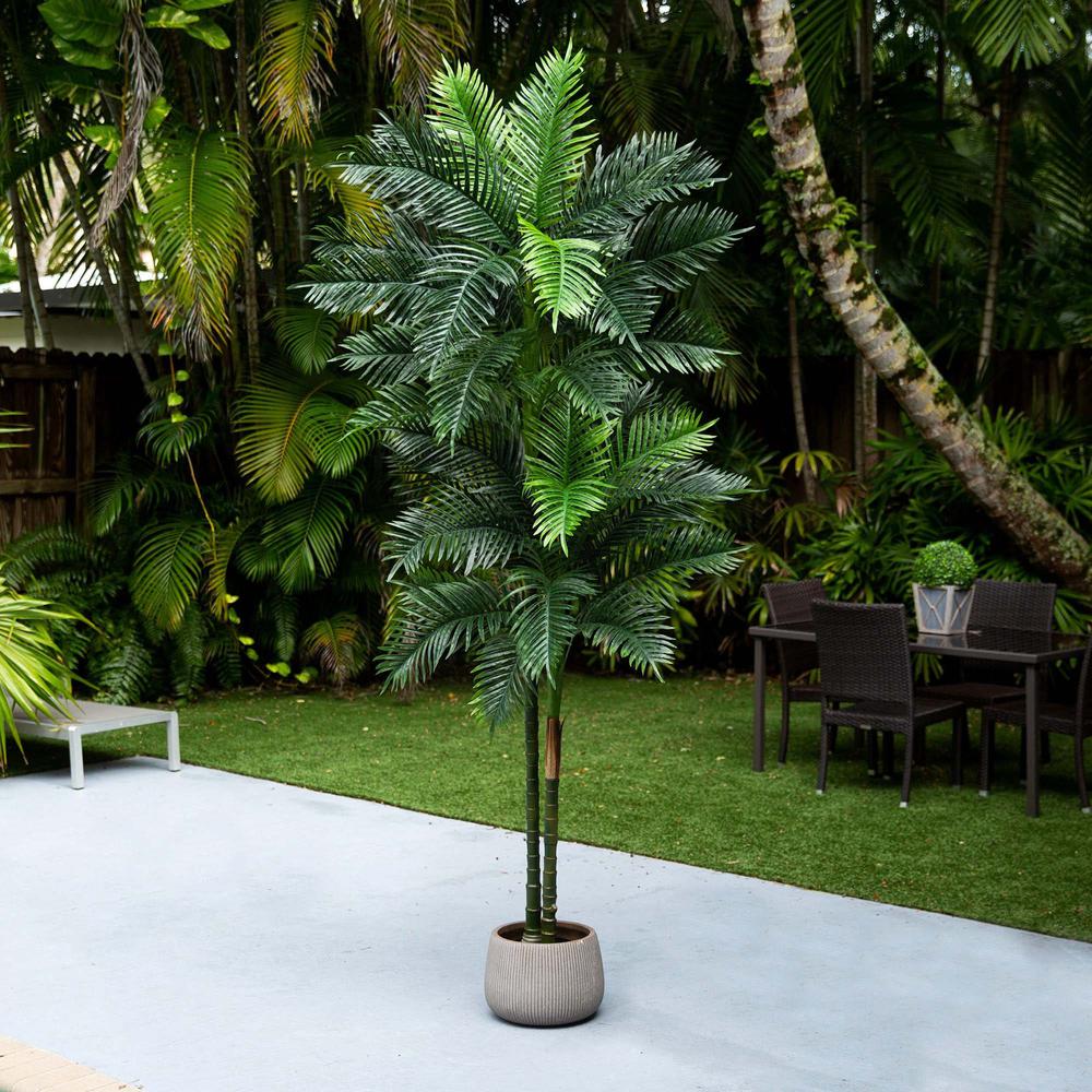 9ft. UV Resistant Artificial Double Robellini Palm Tree (Indoor/Outdoor)