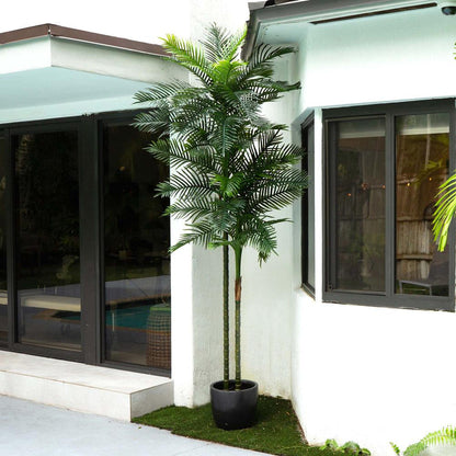 10ft. UV Resistant Artificial Double Robellini Palm Tree (Indoor/Outdoor)