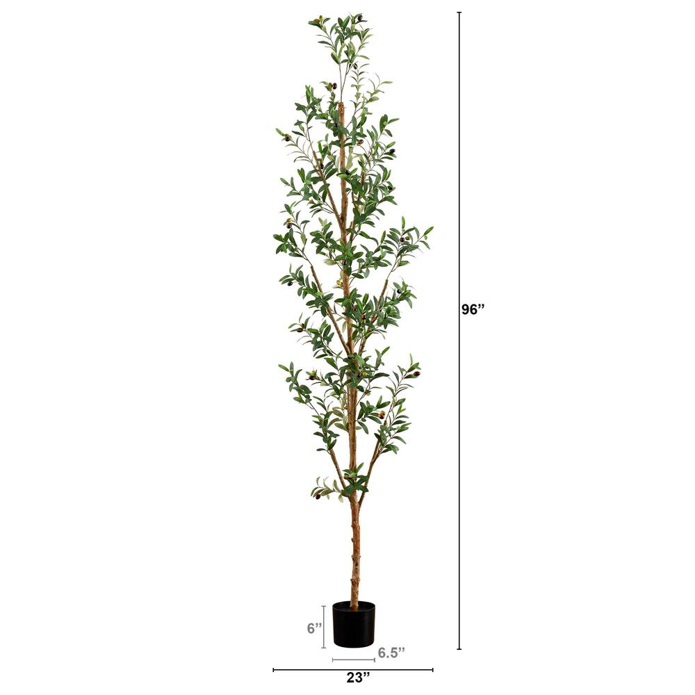 8ft. Artificial Olive Tree with Natural Trunk