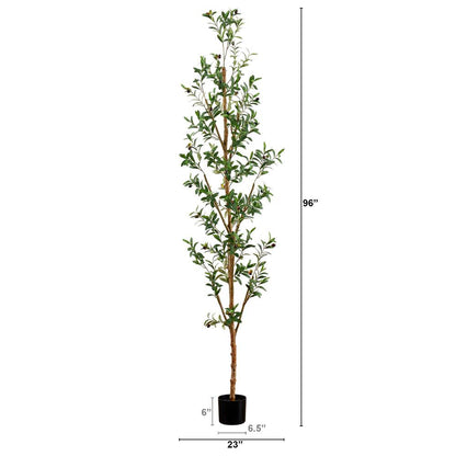 8ft. Artificial Olive Tree with Natural Trunk