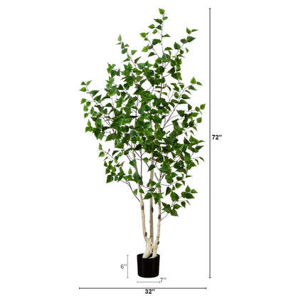 6ft. Artificial Birch Tree with Real Touch Leaves