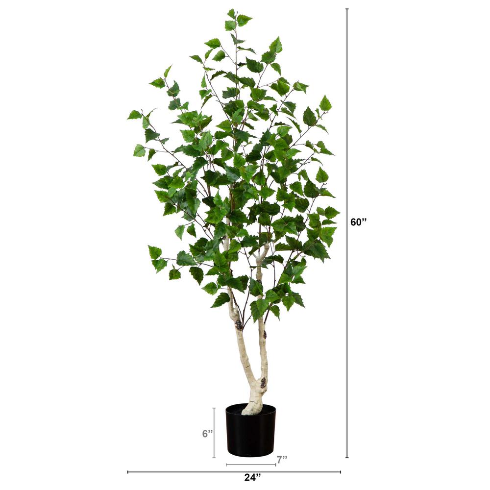 5ft. Artificial Birch Tree with Real Touch Leaves