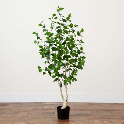 5ft. Artificial Birch Tree with Real Touch Leaves