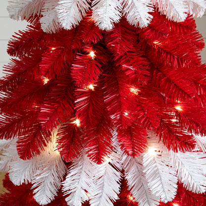 5ft. Pre-Lit Artificial Peppermint Christmas Tree with 150 Microdot LED Lights