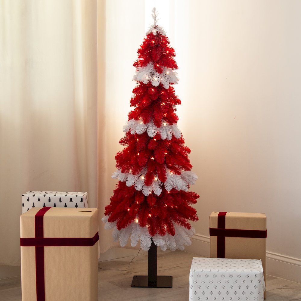 5ft. Pre-Lit Artificial Peppermint Christmas Tree with 150 Microdot LED Lights