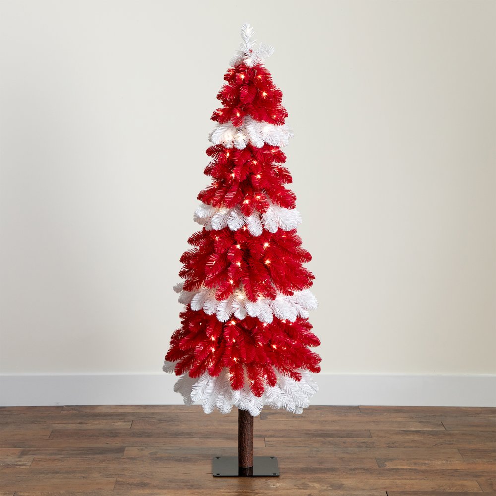 5ft. Pre-Lit Artificial Peppermint Christmas Tree with 150 Microdot LED Lights
