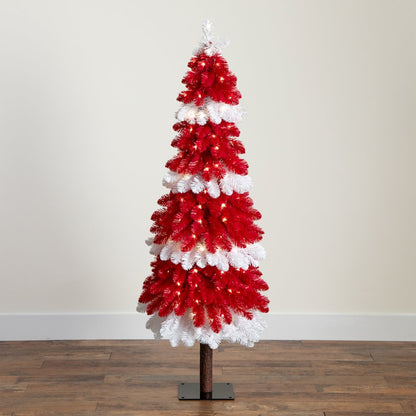 5ft. Pre-Lit Artificial Peppermint Christmas Tree with 150 Microdot LED Lights