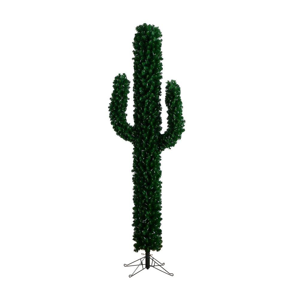 7ft. Pre-Lit Artificial Cactus Christmas Tree with 500 Micro LED Lights