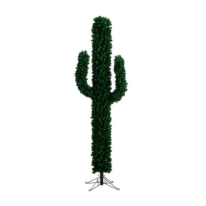 7ft. Pre-Lit Artificial Cactus Christmas Tree with 500 Micro LED Lights