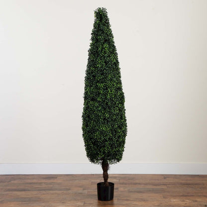 6ft. UV Resistant Artificial Boxwood Topiary Cone Tree (Indoor/Outdoor)