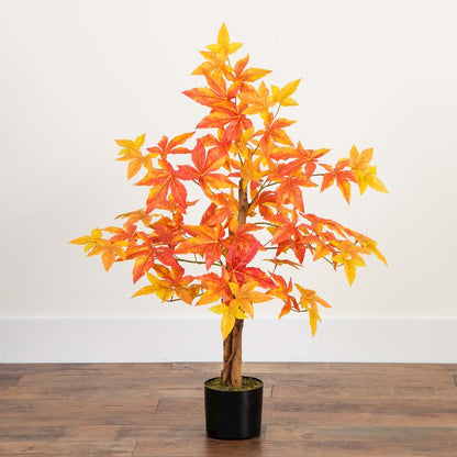 3ft. Autumn Deluxe Maple Artificial Fall Tree