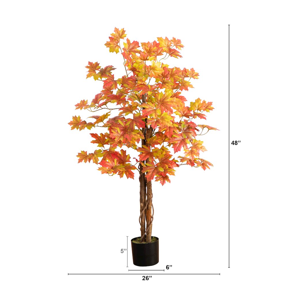 4ft. Autumn Deluxe Maple Artificial Fall Tree