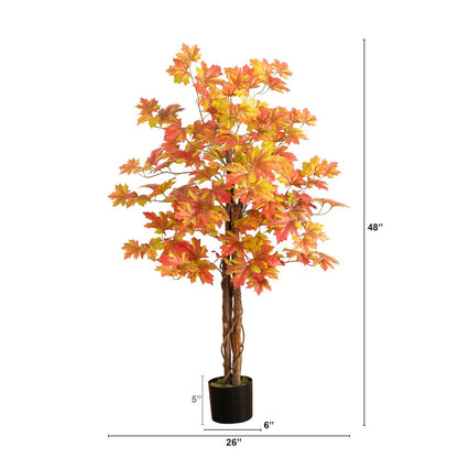 4ft. Autumn Deluxe Maple Artificial Fall Tree