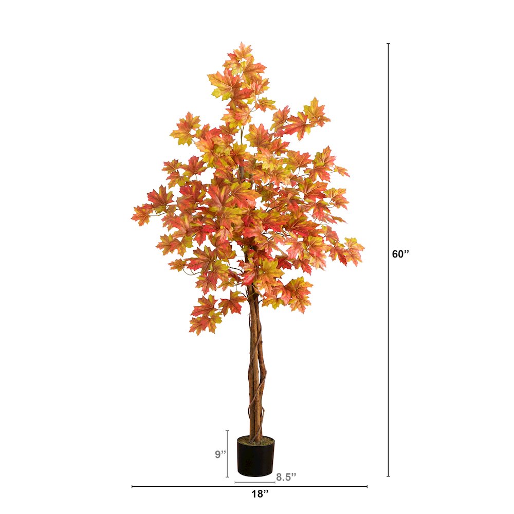 5ft. Autumn Deluxe Maple Artificial Fall Tree