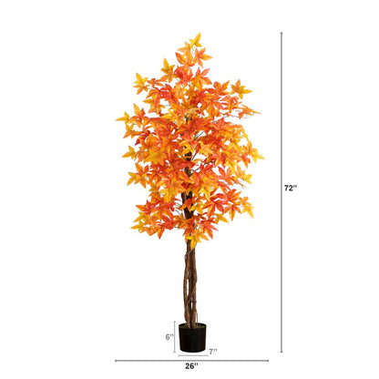 6ft. Autumn Deluxe Maple Artificial Fall Tree