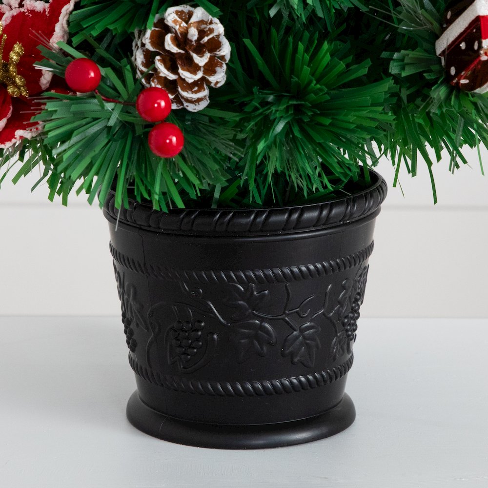 24in. Pre-Lit Fiber Optic Artificial Christmas Tree with Ornaments
