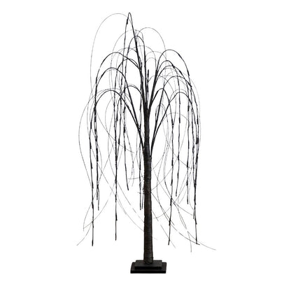 4ft. Pre-Lit Halloween Black Willow Artificial Fall Tree with 120 Orange