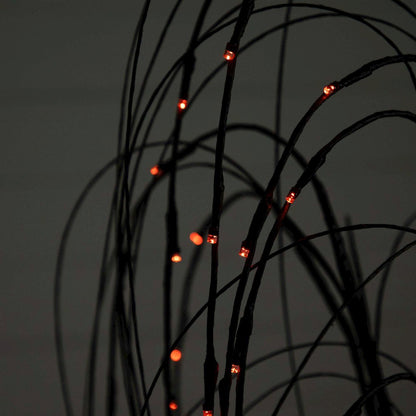 4ft. Pre-Lit Halloween Black Willow Artificial Fall Tree with 120 Orange