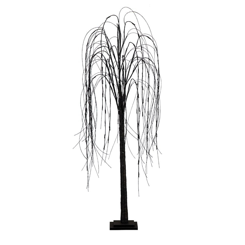 5ft. Pre-Lit Halloween Black Willow Artificial Fall Tree with 144 Orange
