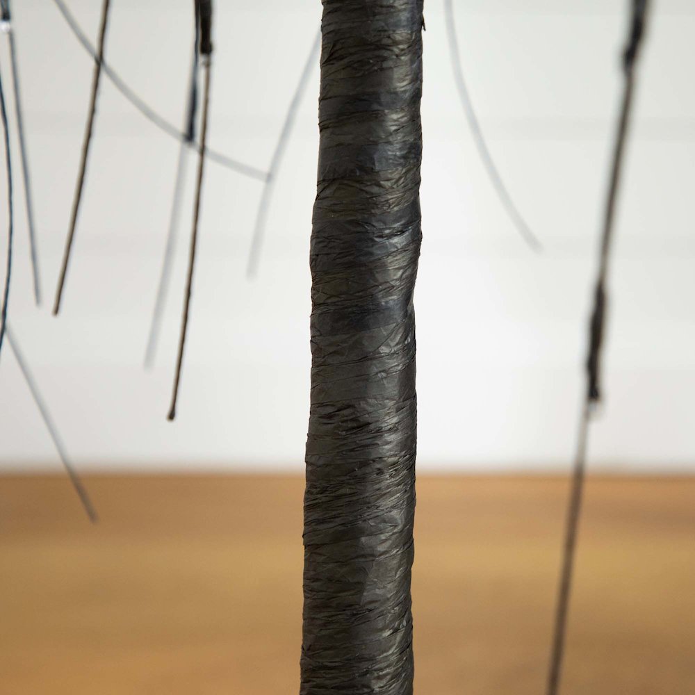 5ft. Pre-Lit Halloween Black Willow Artificial Fall Tree with 144 Orange