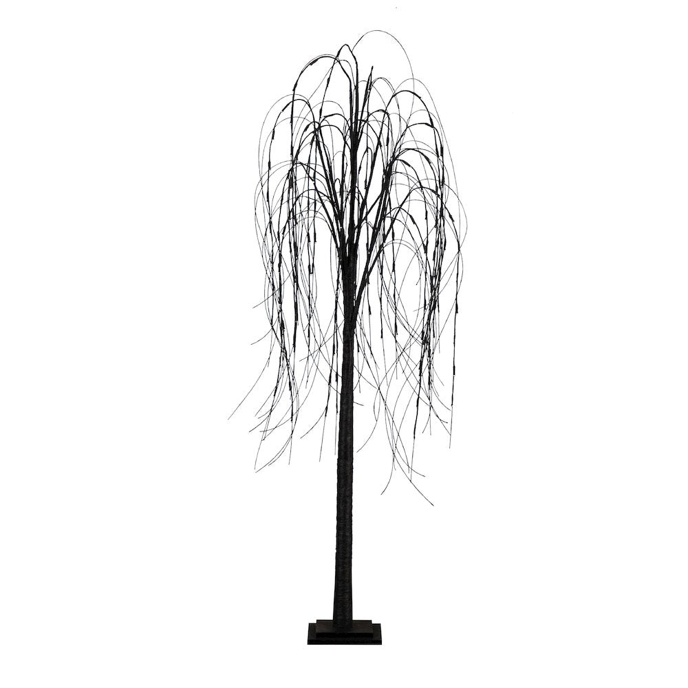 6ft. Pre-Lit Halloween Black Willow Artificial Fall Tree with 160 Orange