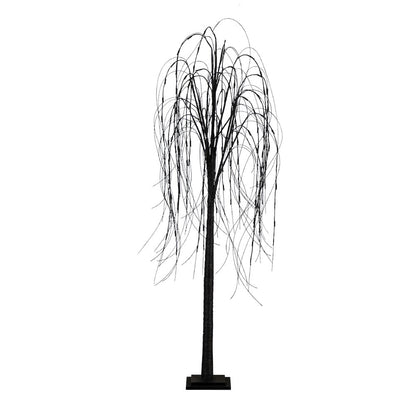 6ft. Pre-Lit Halloween Black Willow Artificial Fall Tree with 160 Orange