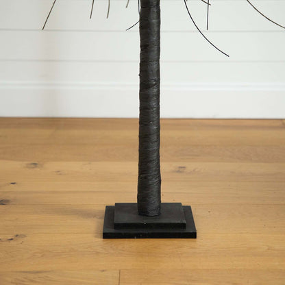 6ft. Pre-Lit Halloween Black Willow Artificial Fall Tree with 160 Orange