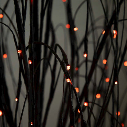 6ft. Pre-Lit Halloween Black Willow Artificial Fall Tree with 160 Orange