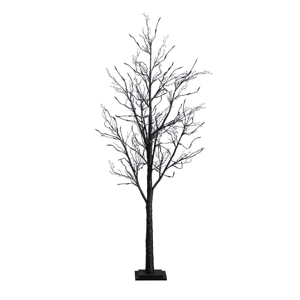 6ft. Pre-Lit Halloween Black Twig Artificial Fall Tree with 300 Orange