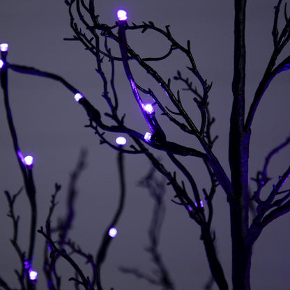 6ft. Pre-Lit Halloween Black Twig Artificial Fall Tree with 300 Orange