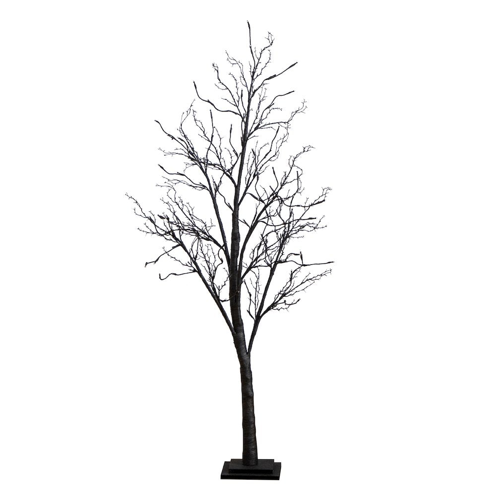 5ft. Pre-Lit Halloween Deluxe Black Twig Artificial Fall Tree with 102 Orange