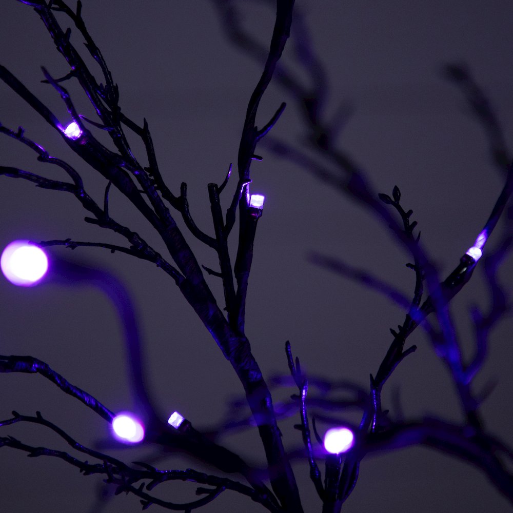 5ft. Pre-Lit Halloween Deluxe Black Twig Artificial Fall Tree with 102 Orange