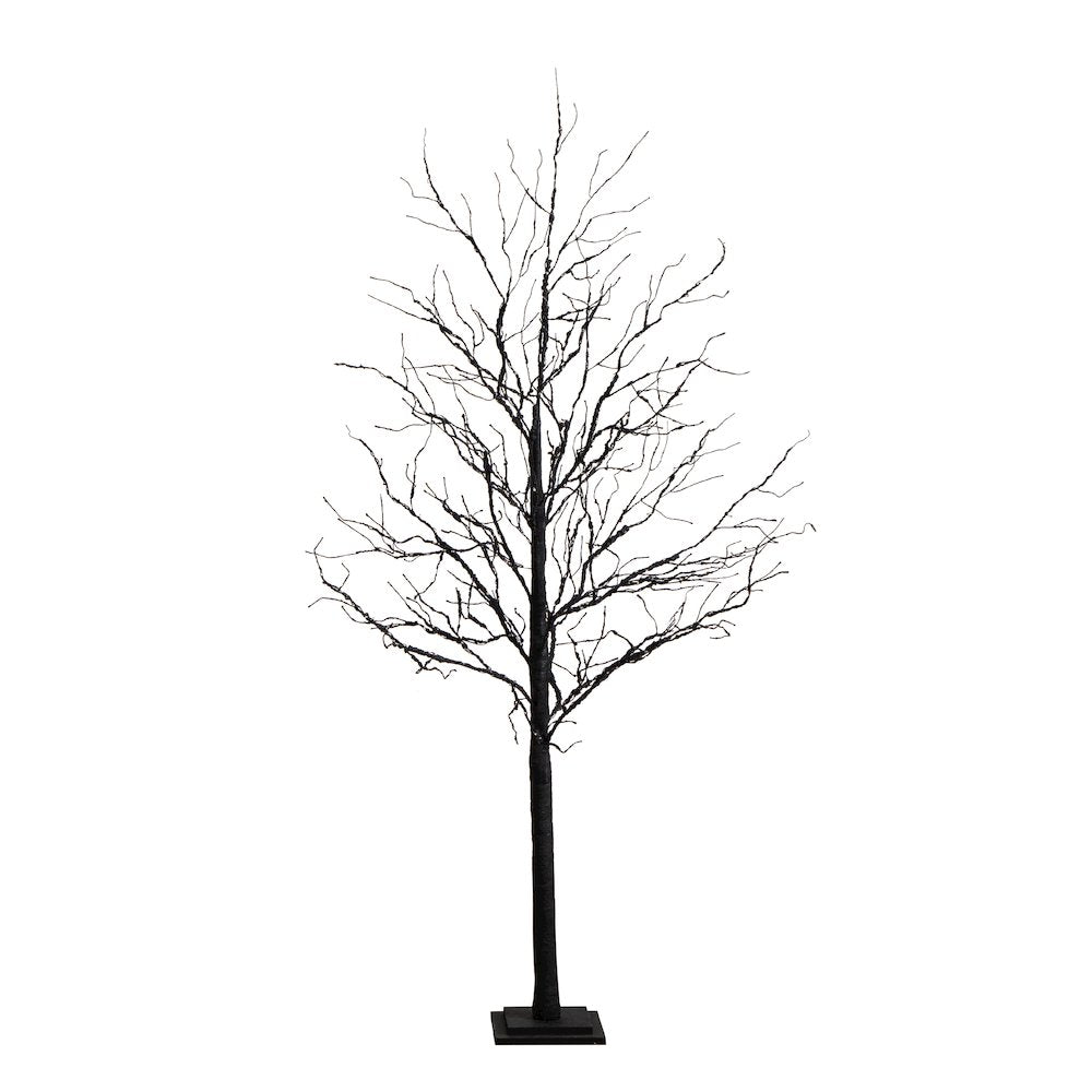 6ft. Pre-Lit Halloween Deluxe Black Twig Artificial Fall Tree with 156 Orange