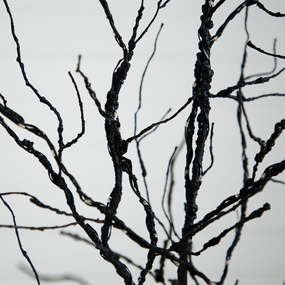 6ft. Pre-Lit Halloween Deluxe Black Twig Artificial Fall Tree with 156 Orange