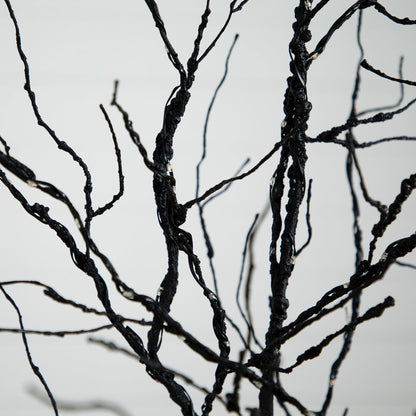6ft. Pre-Lit Halloween Deluxe Black Twig Artificial Fall Tree with 156 Orange