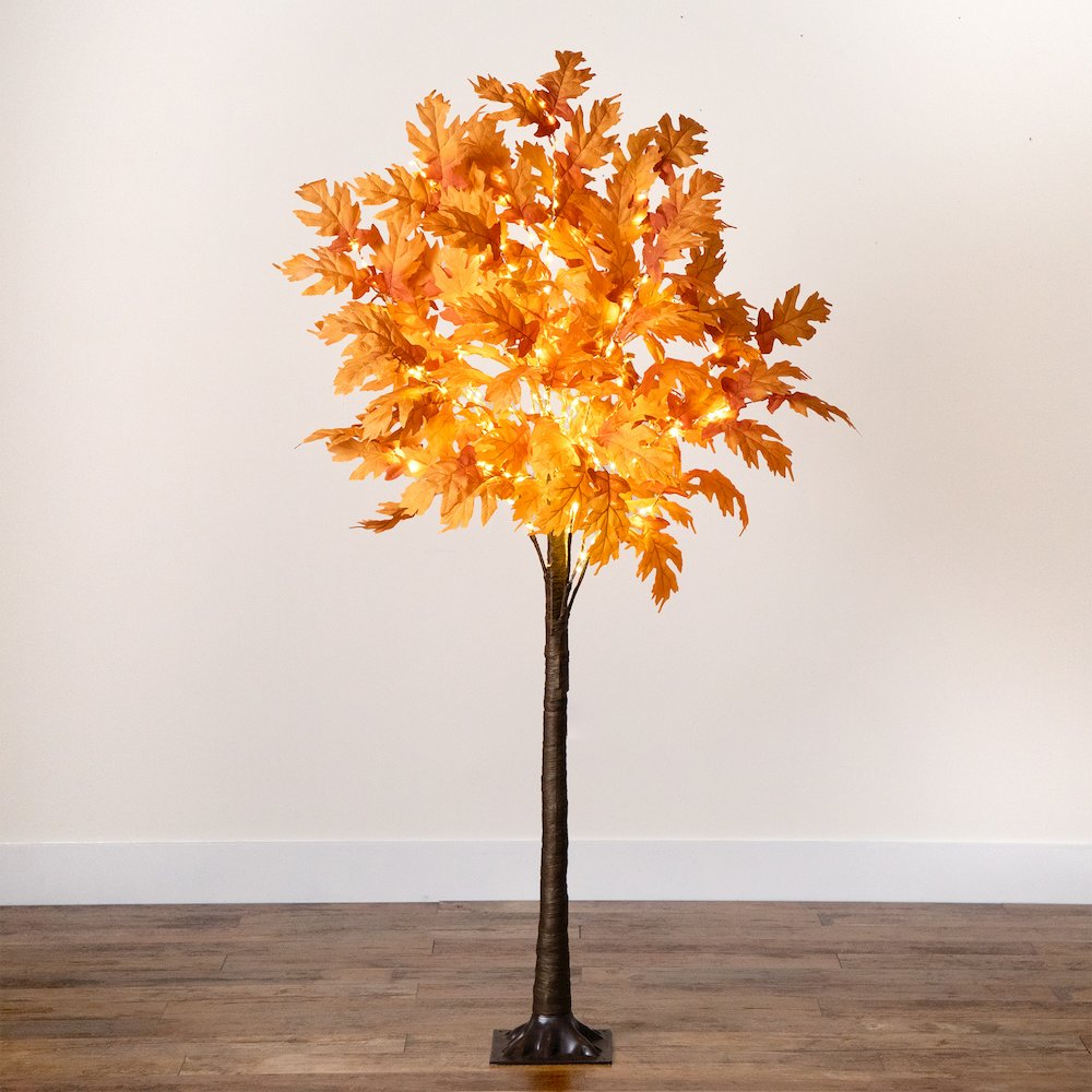 6ft. Pre-Lit Autumn Maple Artificial Fall Tree with 300 Warm White LED Lights