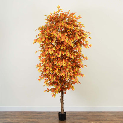 9ft. Autumn Ficus Artificial Fall Tree Bendable Branches