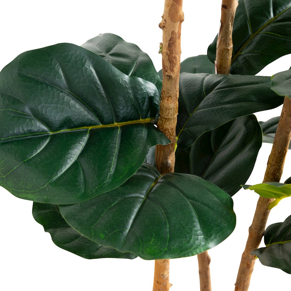 5ft. Artificial Fiddle Leaf Tree in Decorative White Planter