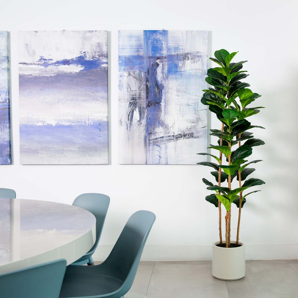 6ft. Artificial Fiddle Leaf Tree in Decorative White Planter