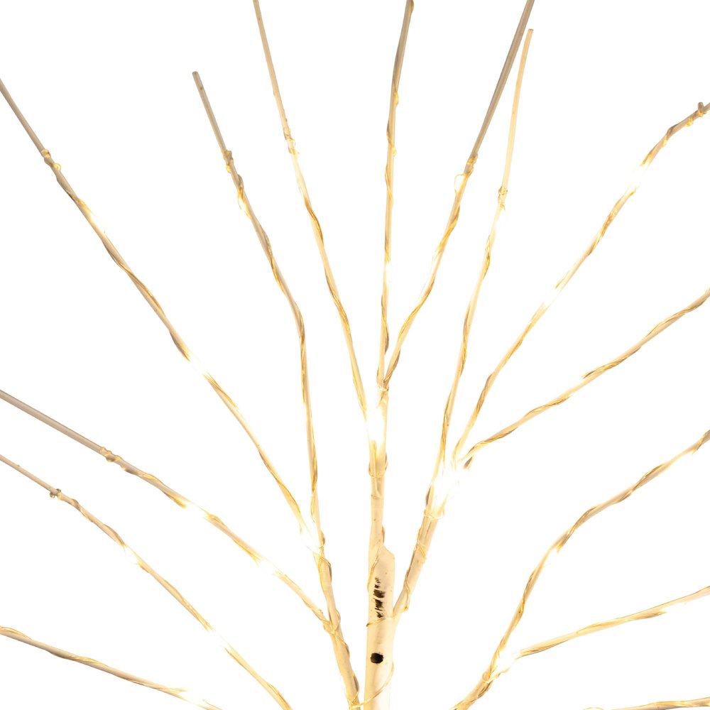 24in. Pre-Lit Artificial White Birch Branches with 80 Warm White Set of 2