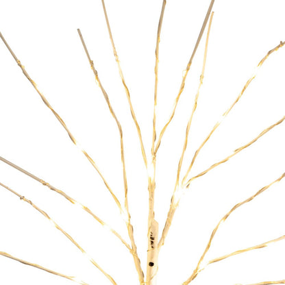 24in. Pre-Lit Artificial White Birch Branches with 80 Warm White Set of 2