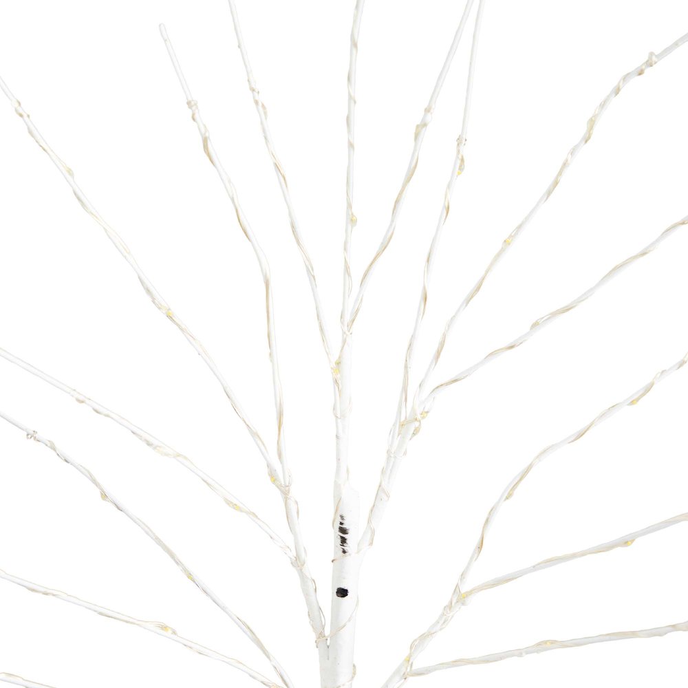 24in. Pre-Lit Artificial White Birch Branches with 80 Warm White Set of 2