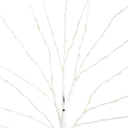 24in. Pre-Lit Artificial White Birch Branches with 80 Warm White Set of 2