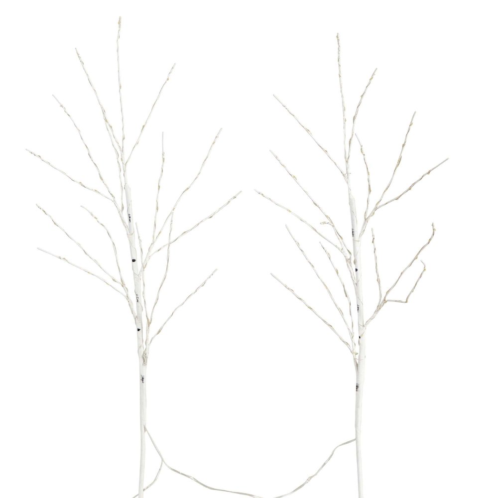 36in. Pre-Lit Artificial White Birch Branches with 150 Warm White Set of 2