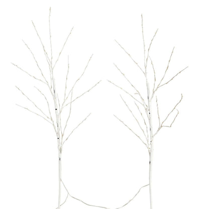 36in. Pre-Lit Artificial White Birch Branches with 150 Warm White Set of 2