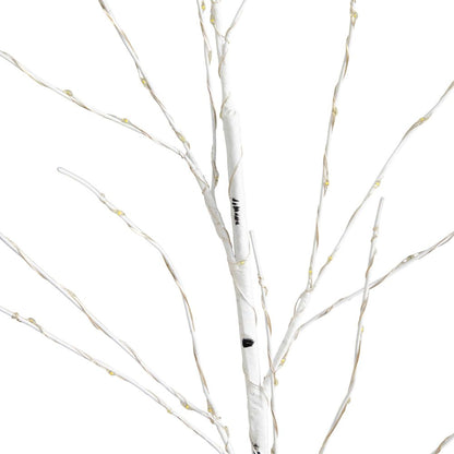 36in. Pre-Lit Artificial White Birch Branches with 150 Warm White Set of 2