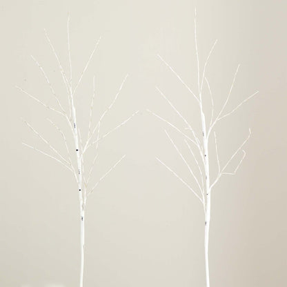 36in. Pre-Lit Artificial White Birch Branches with 150 Warm White Set of 2